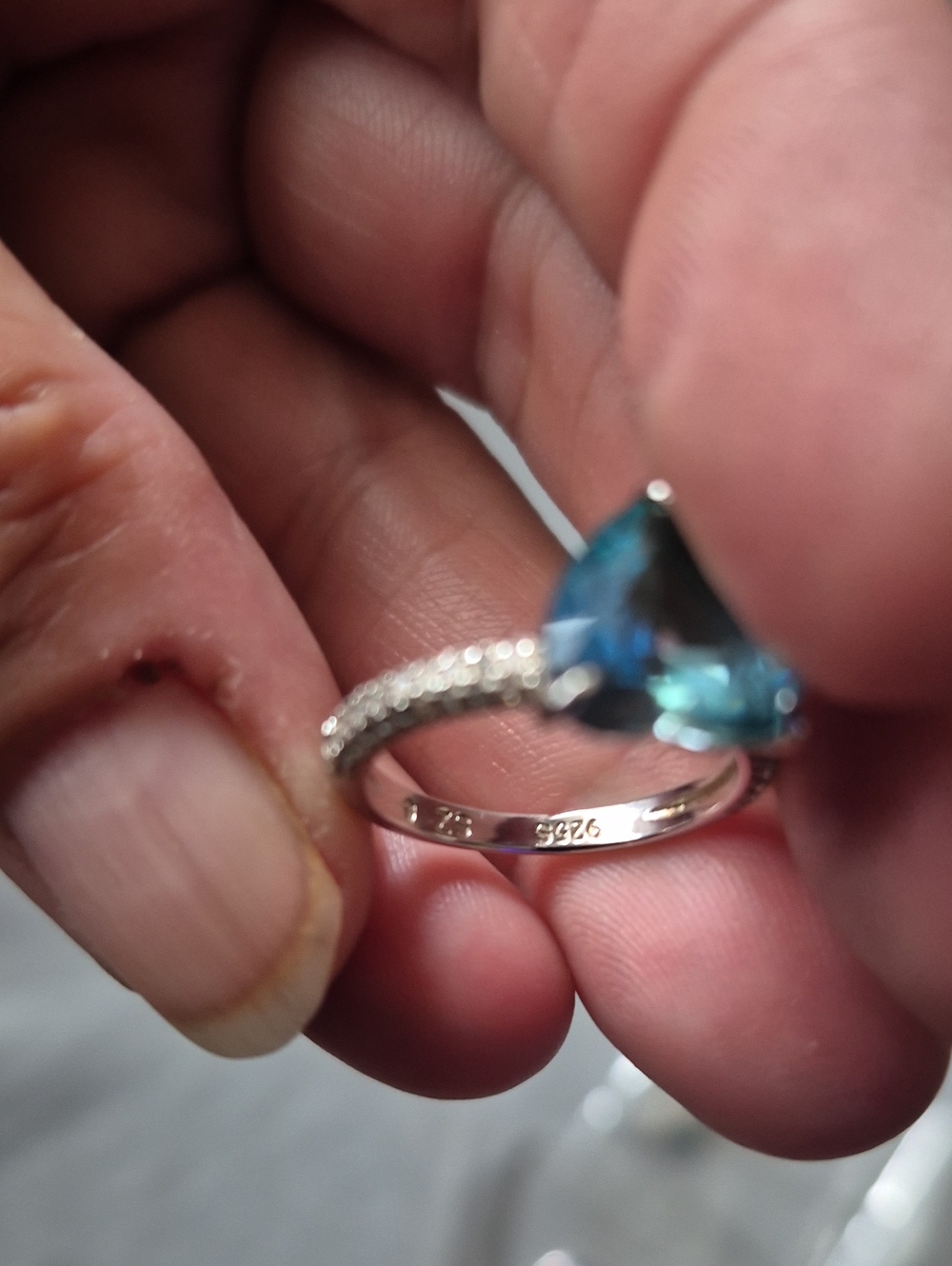 STERLING TURQUOISE HEART RING - Picture 6 of 6